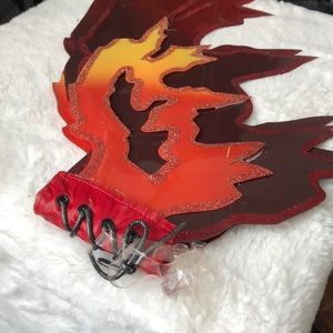 Sparkly red yellow orange flame wings Halloween